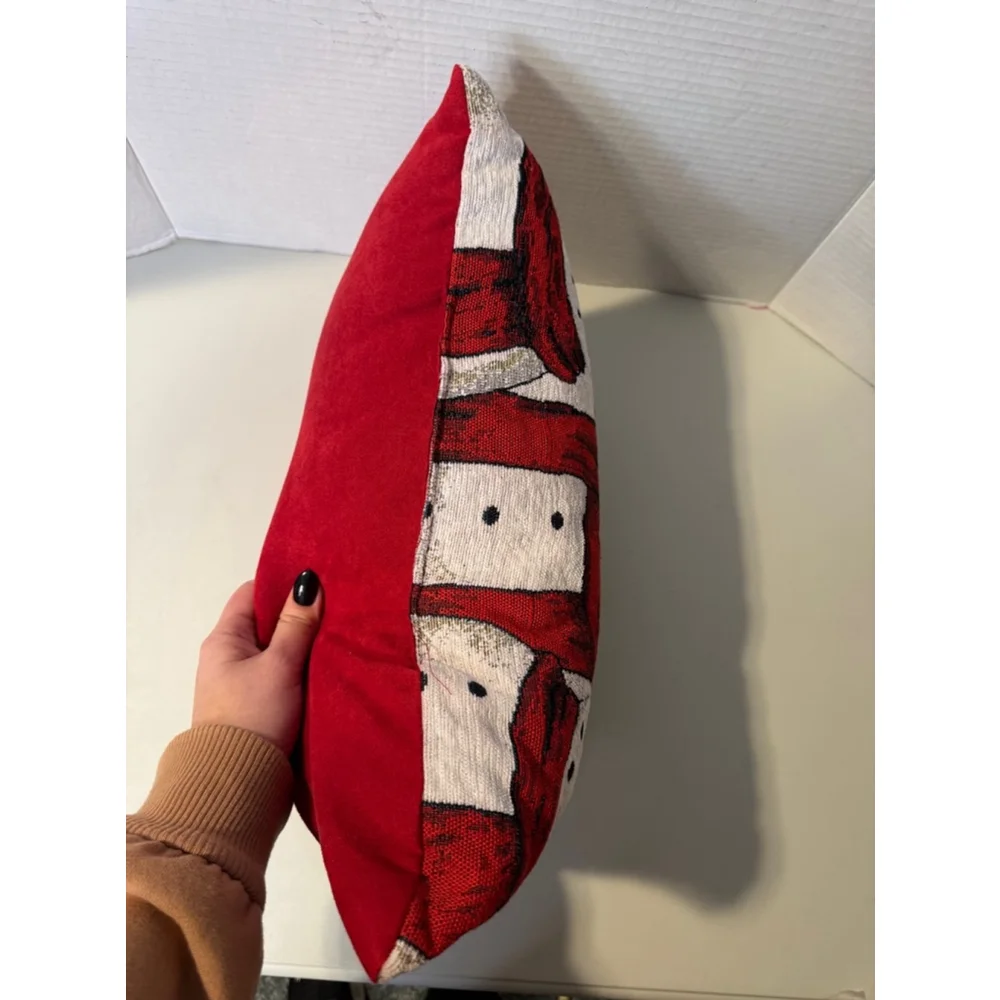 Snowman Christmas Pillow, Red & White